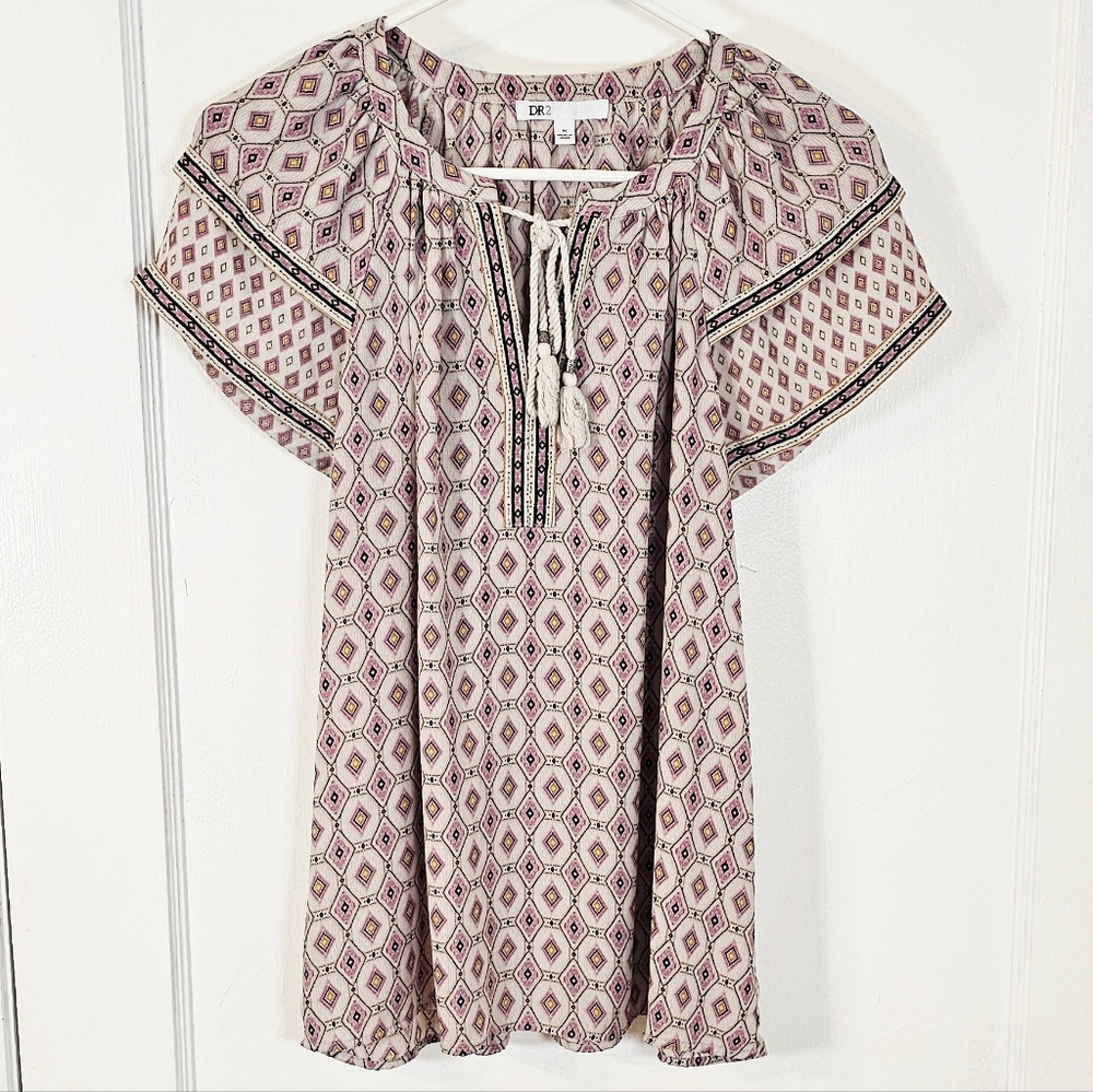 DR2 Diamond Pattern Boho Top